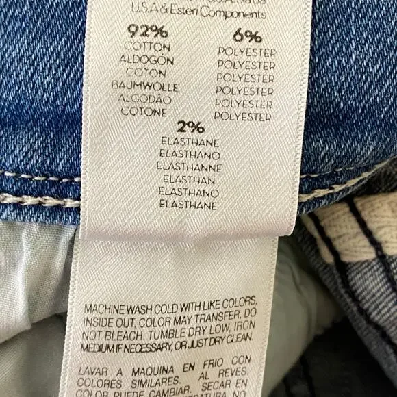 🛑SOLD🛑 Mother The Weekender Fray Jeans Size 25 Graffiti Girl Blue Mid Rise Flare - Picture 11 of 14